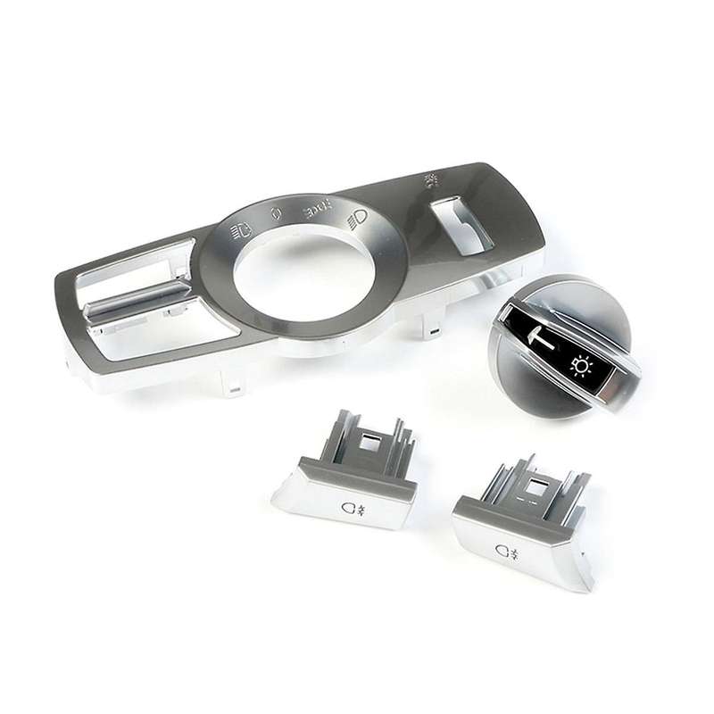 4Pcs/Set Headlight Switch Rotation Button Head Light Lamp Control Panel for 5 6 7 Series X3 X4 Silve