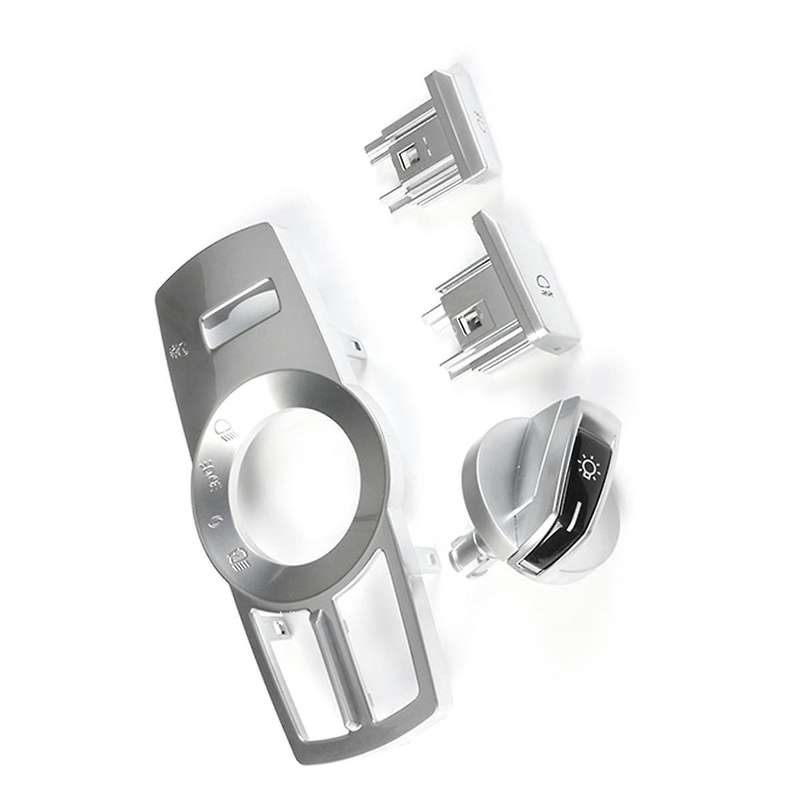 4Pcs/Set Headlight Switch Rotation Button Head Light Lamp Control Panel for 5 6 7 Series X3 X4 Silve