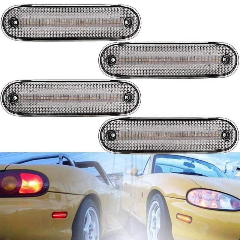 4Pcs/Set LED Side Marker Light Clear Lens Front Rear Turn Signal Lights Blinker Lamp for MX-5 MX5 MI