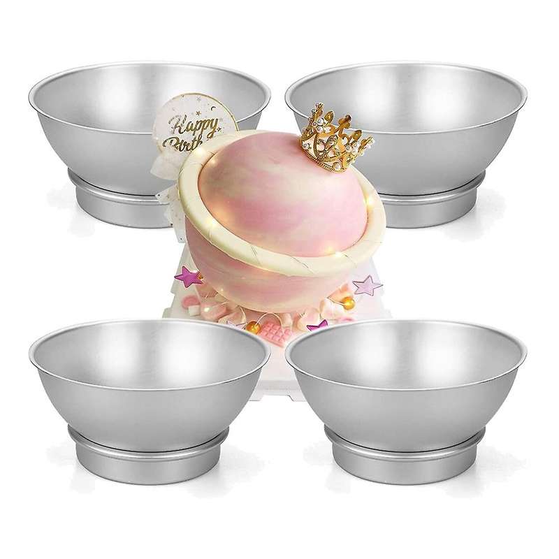 4Pcs/Set Round 3D Ball Shaped Cake Tin Aluminum Cake Pan Decorating Pastry Tools Cake Mold