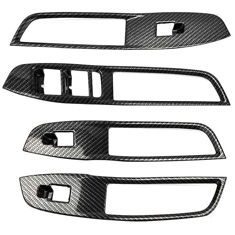 4Pcs/Set Window Switch Panel Cover Trim Decorative Sticker for 2017-2018 Carbon Fiber
