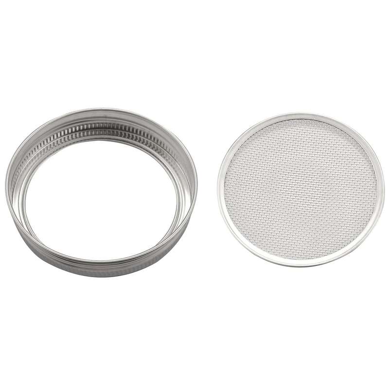 4pcs/set Stainless Steel Sprouting Lid for Wide Mouth Jars Canning Jars Speed Strainer Lid Net Cove