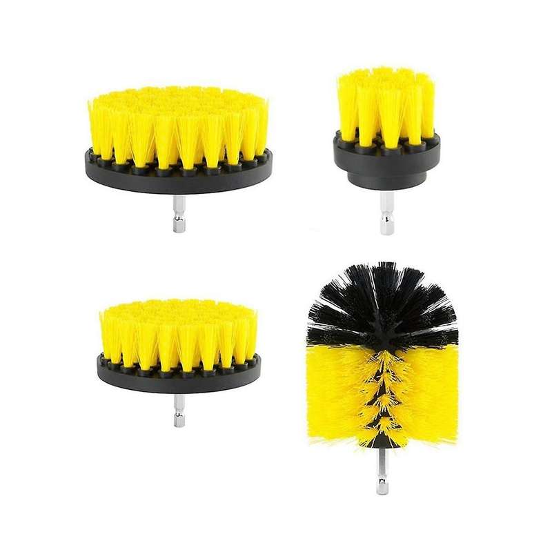 4-piece Electric Cleaning Brush Head Kit Multi-functional Ceramic Tile Space Car Hub No Dead Angle H