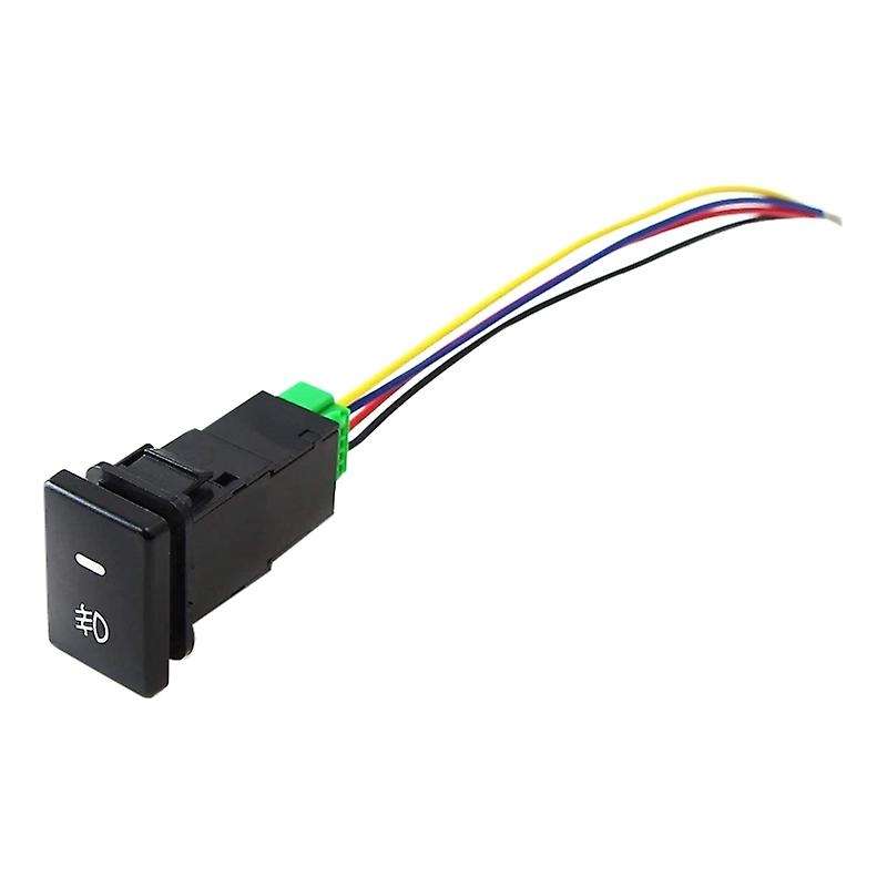 4-Pole 12V Push Button Switch with LED Lights Compatible Fog Lights(33x22mm)