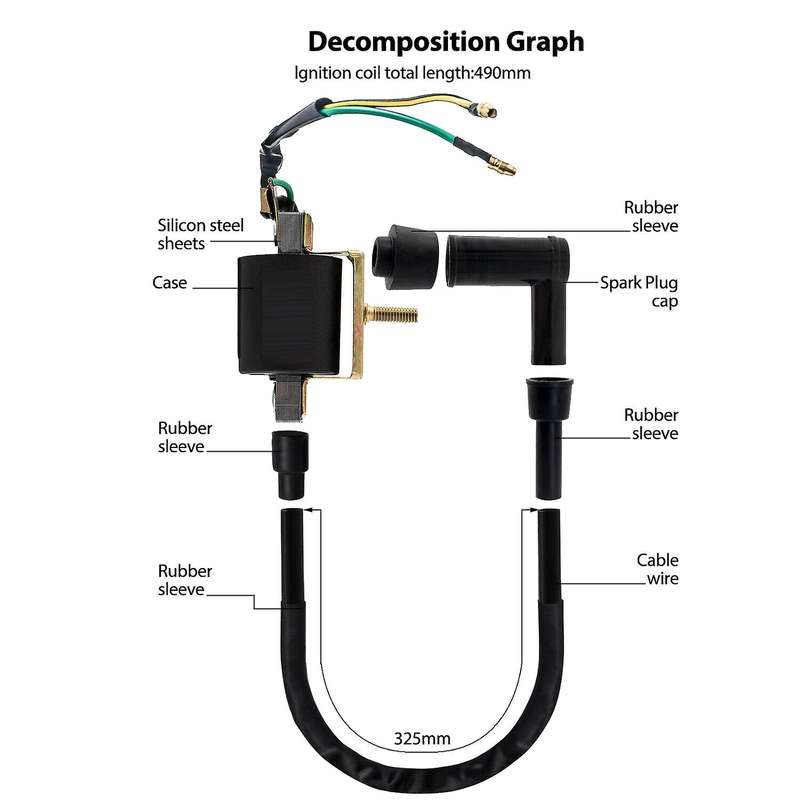 4-Pin CDI Box Ignition Coil Wiring Harness Kit for Quad ATV Dirt Pit Bike Go Kart 50Cc - 300Cc