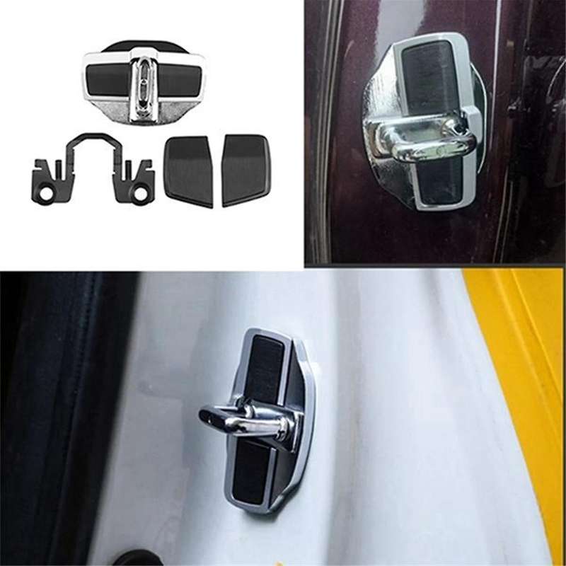4Set Car Door Lock Buckle Stabilizer Protector Latches Stopper for Sienna Crown Yaris