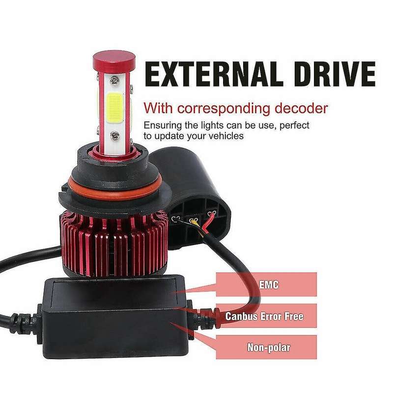 4Side 9007 HB5 COB LED Headlight Kit 32500LM Hi-Lo Beam Bulbs