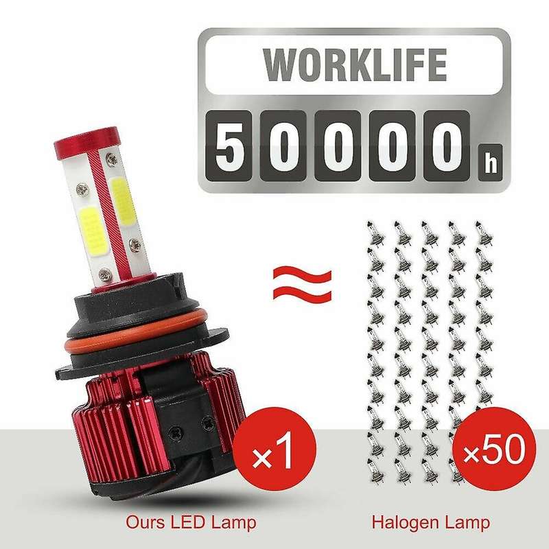 4Side 9007 HB5 COB LED Headlight Kit 32500LM Hi-Lo Beam Bulbs