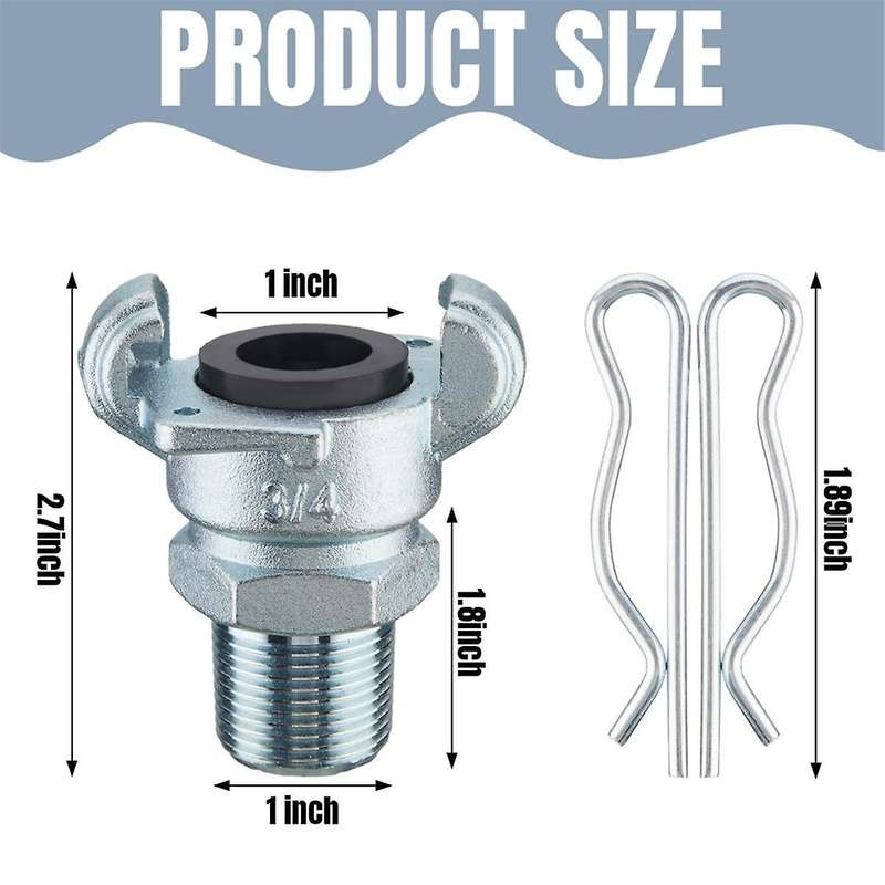 4sets Npt Air Hose Fitting 2 Lug Universal Coupling Chicago Fitting for Female and Male End (male En
