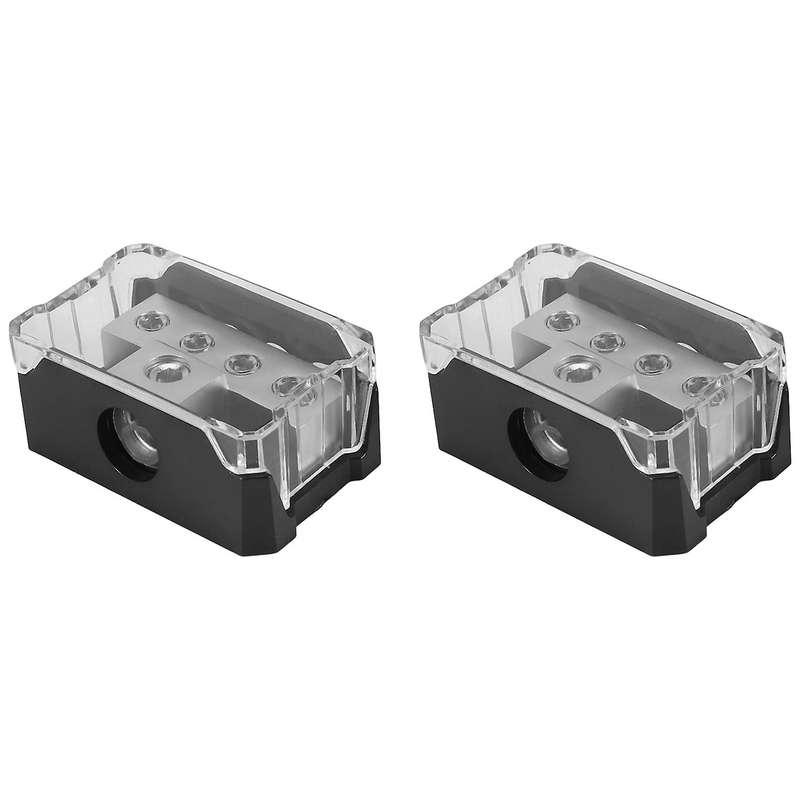 4way Power Distribution Block 0/2/4 Awg Gauge In 4/8/10 Gauge Out Car Audio Connecting for Audio Sp
