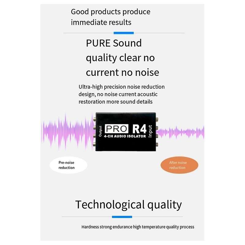 4-Way Lotus AV Audio Isolator 4CH Audio Noise Isolator Eliminates Current Sound Audio Common Ground