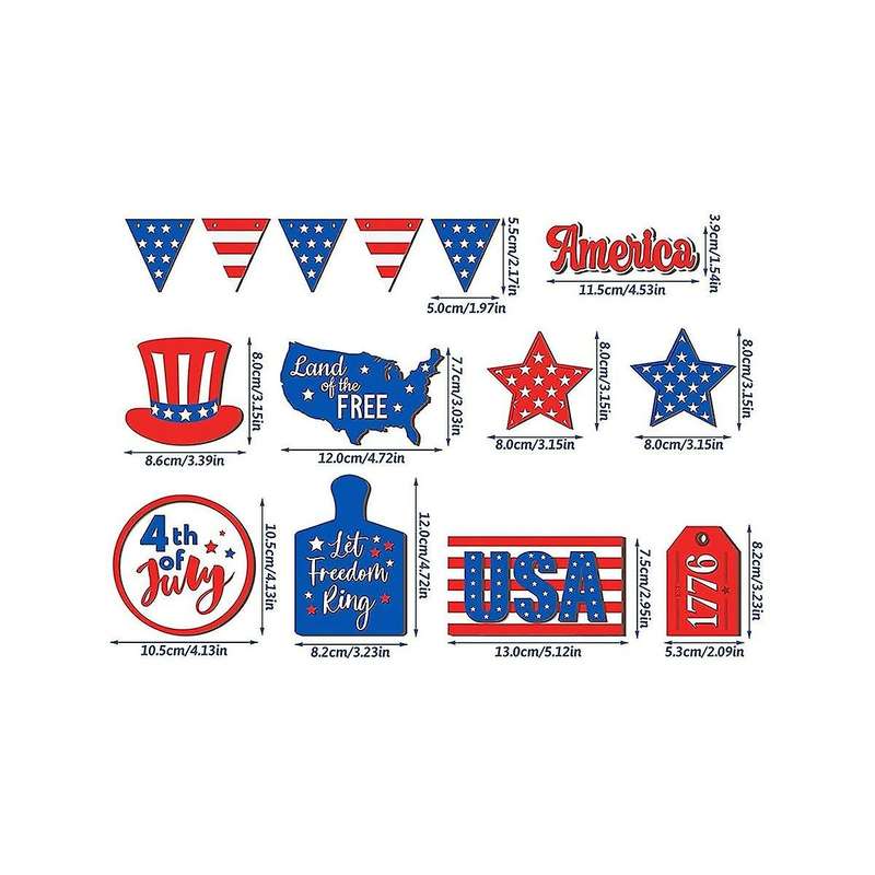 4th Of July Tiered Tray Decor Farmhouse Tray Decorations American Independence Memorial Day Red Whi
