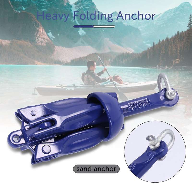 4-tine Rowing Boats Folding Anchor Small Boat Anchor Marine Rope Kit for Canoe Boat Marine Sailboat