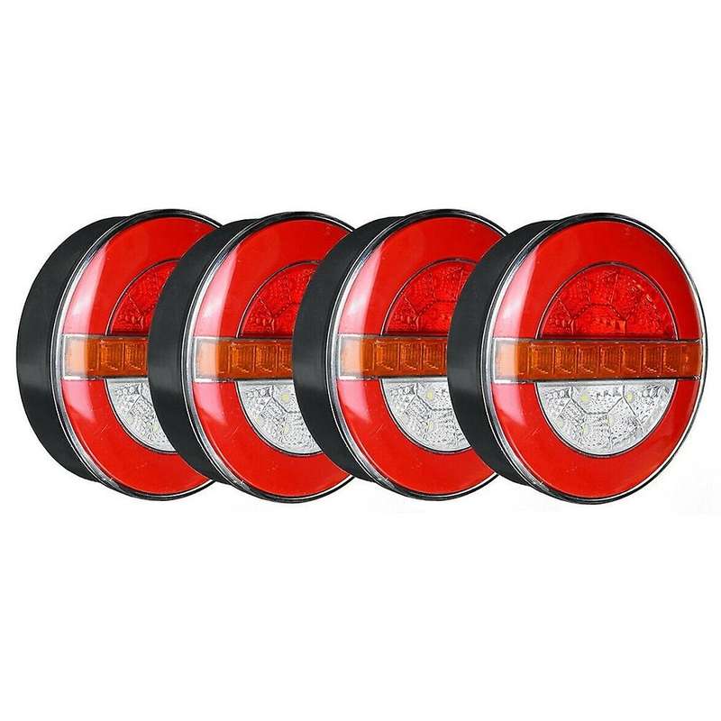 4X 12-24V LED Trailer Truck Tail Light Brake Light DRL Flow Turn Signal Lamp Strobe Light Car Boat B