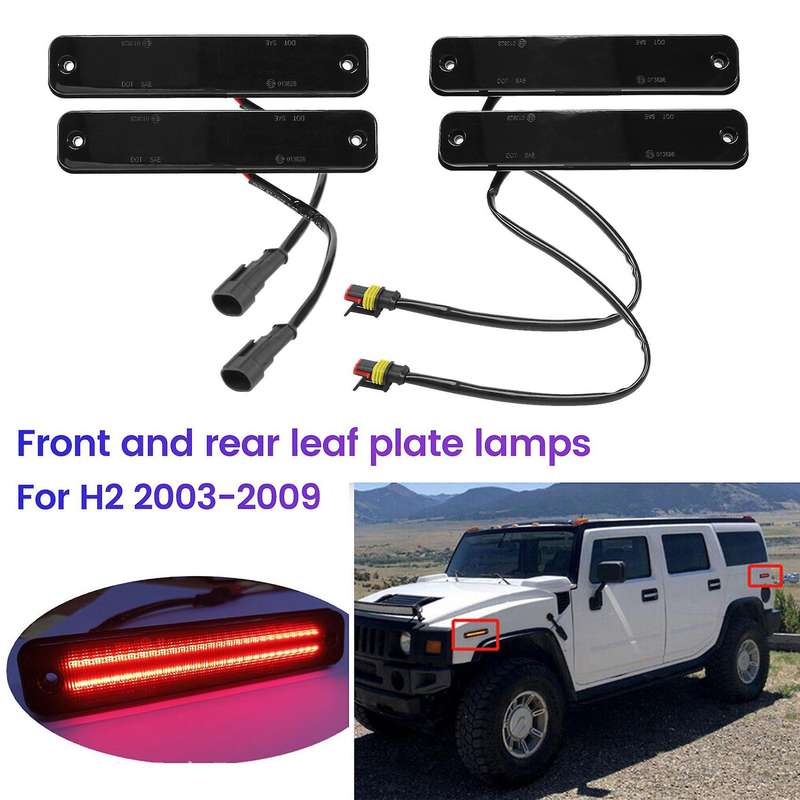 4X Car Smoked LED Side Marker Light Amber Red for HUMMER H2 2003-2009