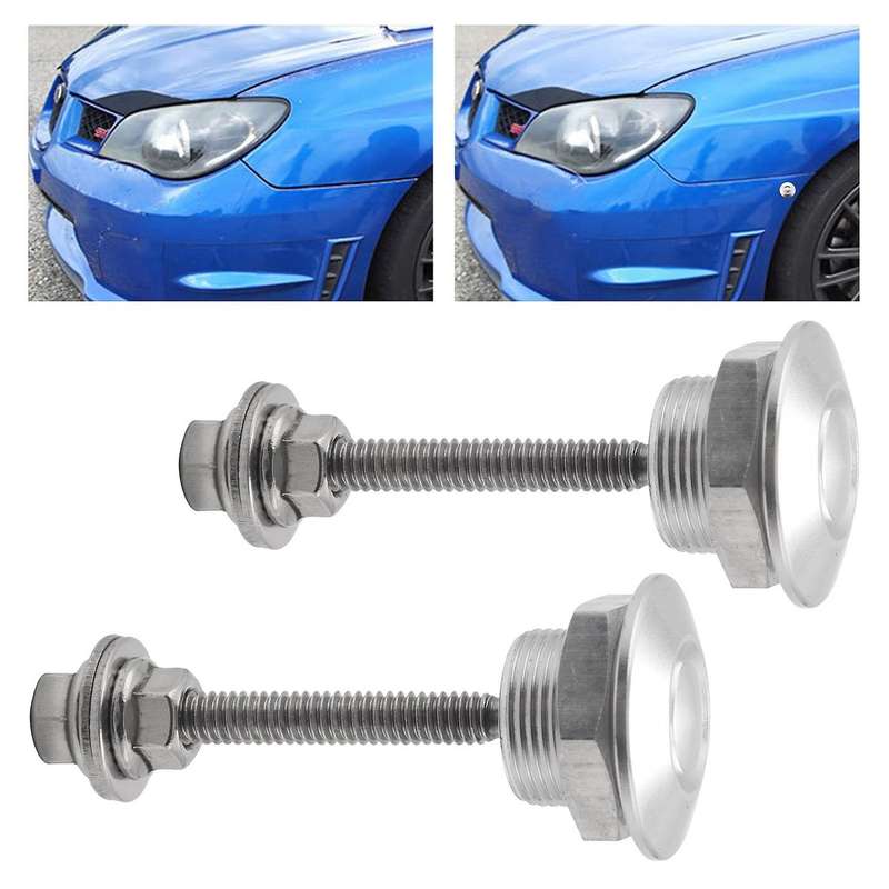 4X Quick Release Push Hood Latch Button Car Pin Lock Bumper Latches Silver