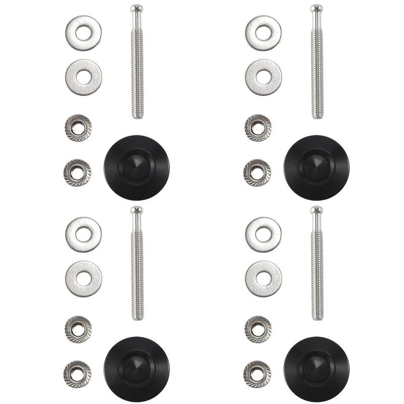 4X Push Button Quick Release Car Hood Latch Pin Lock Bumper Black