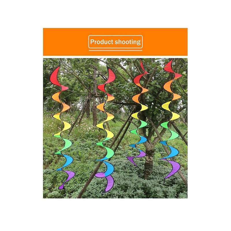 4x Spiral Wind Spinner for Yard Garden Camping, Colorful Hanging Spiral Spinner Decoration for Outd