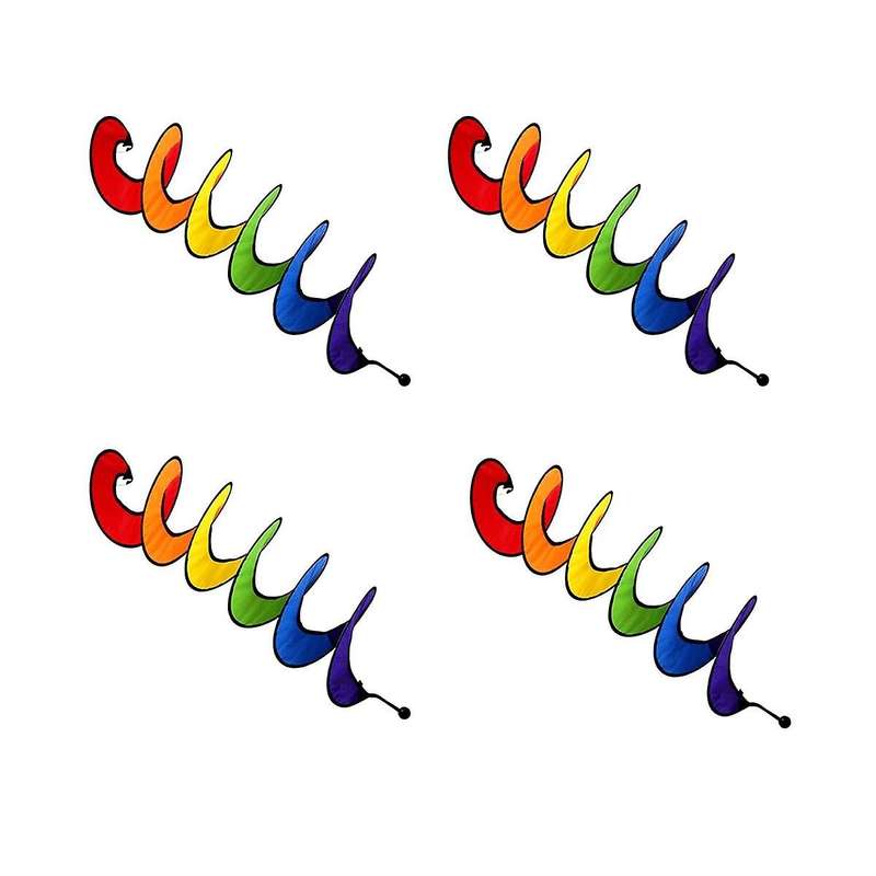 4x Spiral Wind Spinner for Yard Garden Camping, Colorful Hanging Spiral Spinner Decoration for Outd