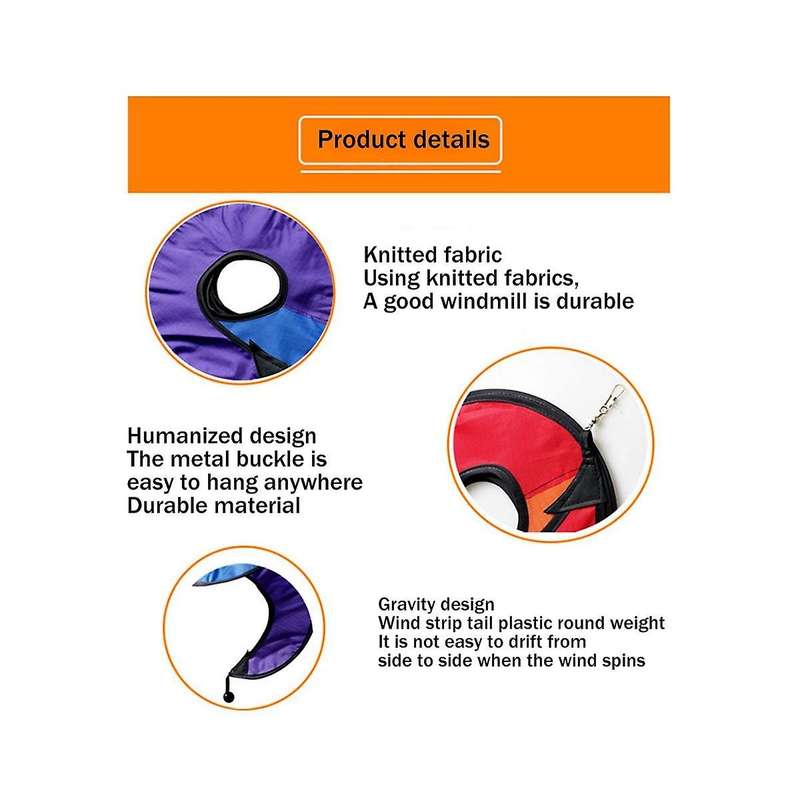 4x Spiral Wind Spinner for Yard Garden Camping, Colorful Hanging Spiral Spinner Decoration for Outd