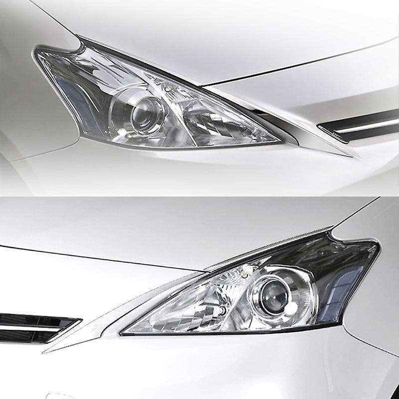 for Prius 40 Series Front Headlight Lamp Cover Garnish Strip Eyebrow Cover Trim Sticker