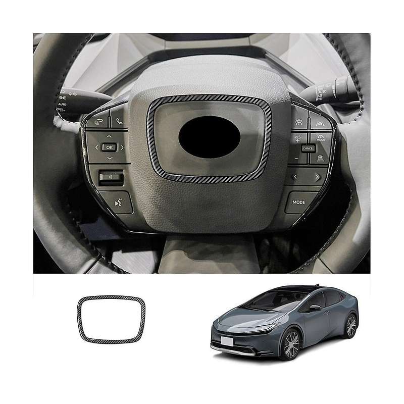 for Prius 60 Series 2020-2023 Carbon Fiber Black Car Steering Wheel Ring Trim Interior Frame Cover