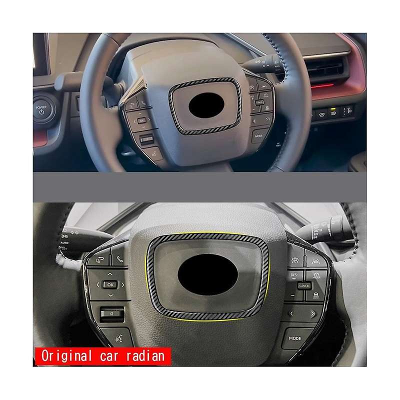 for Prius 60 Series 2020-2023 Carbon Fiber Black Car Steering Wheel Ring Trim Interior Frame Cover
