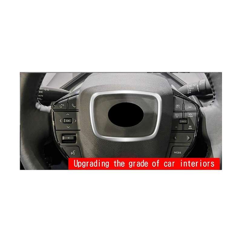 for Prius 60 Series 2020-2023 Silver Car Steering Wheel Ring Trim Interior Frame Cover Trim