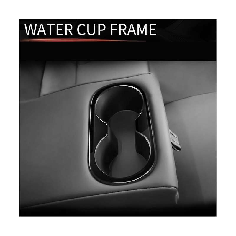 for Prius 60 Series 2020-2023 Glossy Black Car Rear Armrest Water Cup Holder Decoration Frame Cover