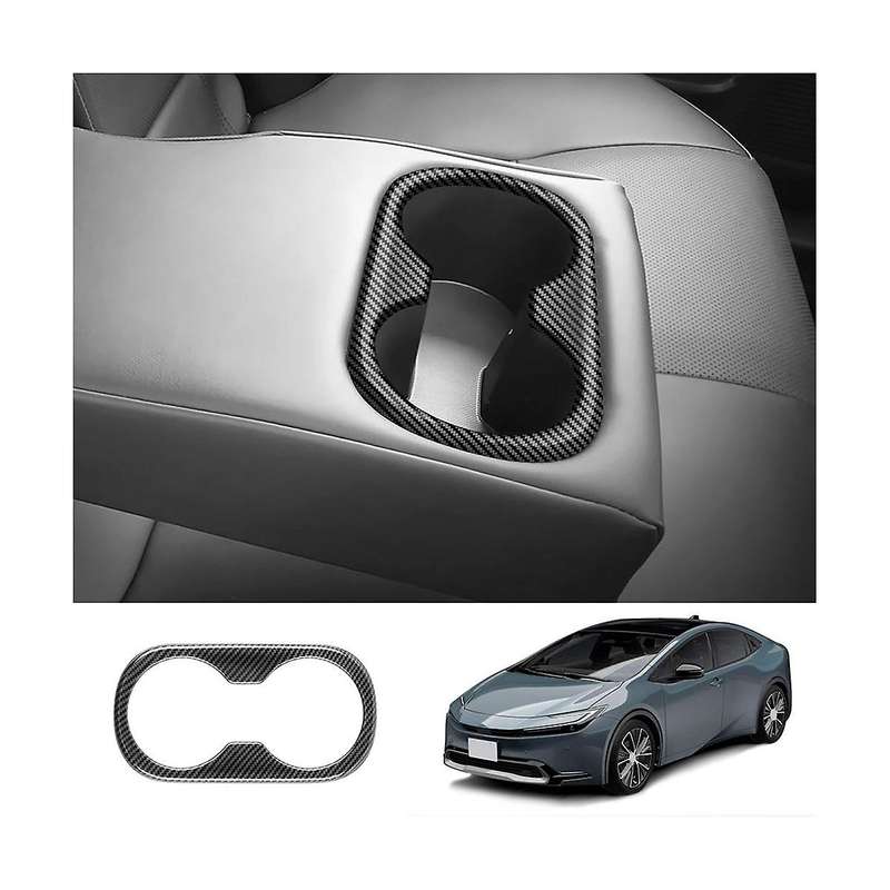 for Prius 60 Series 2020-2023 Carbon Fiber Car Rear Armrest Water Cup Holder Decoration Frame Cover