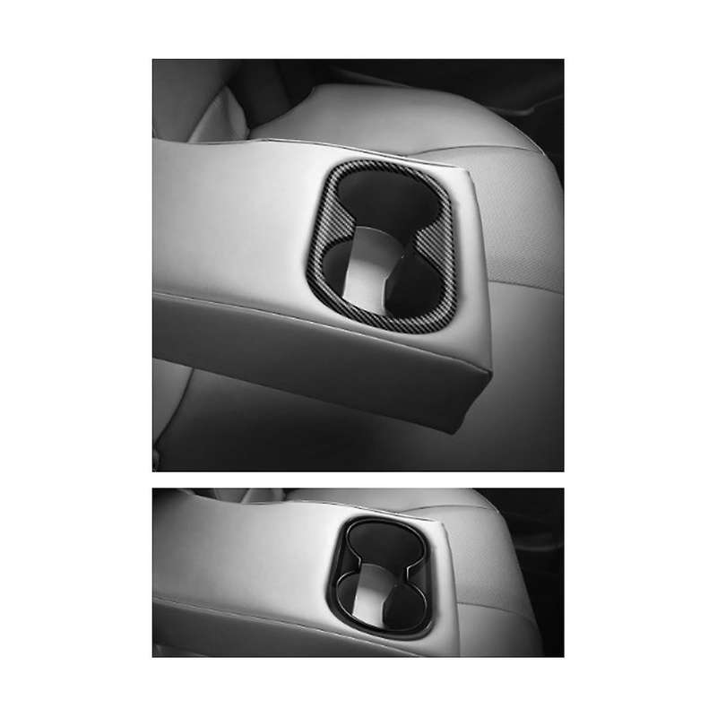 for Prius 60 Series 2020-2023 Carbon Fiber Car Rear Armrest Water Cup Holder Decoration Frame Cover