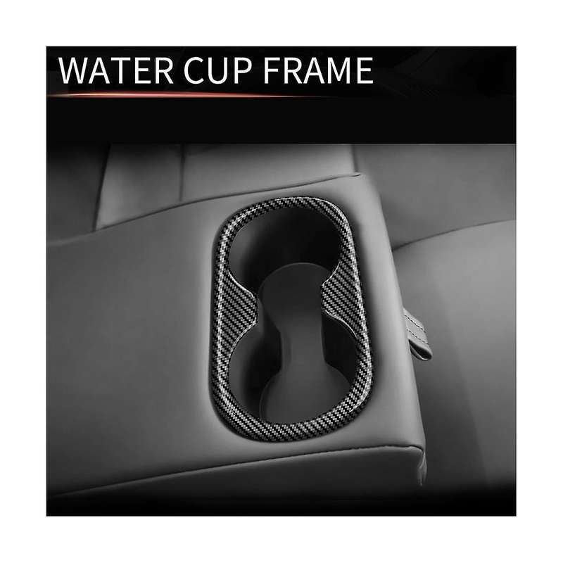 for Prius 60 Series 2020-2023 Carbon Fiber Car Rear Armrest Water Cup Holder Decoration Frame Cover