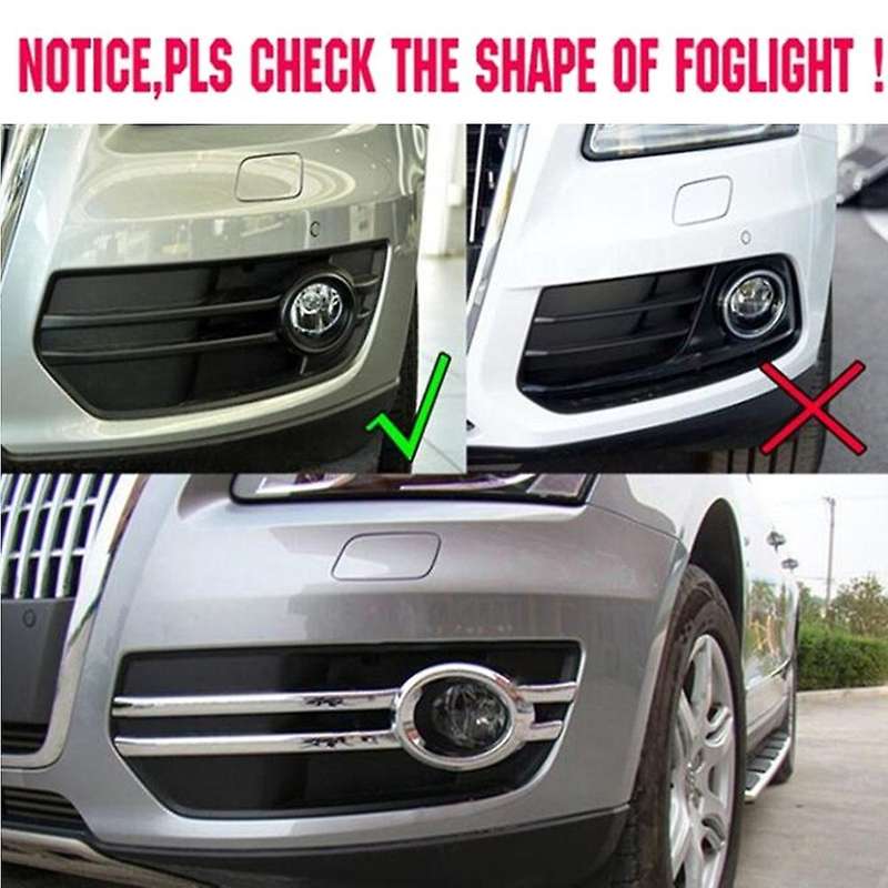 for  Q5 2009-2012 ABS Chrome Front Fog Light Lamp Grill Frame Panel Cover Bezel Auto Styling Garnis