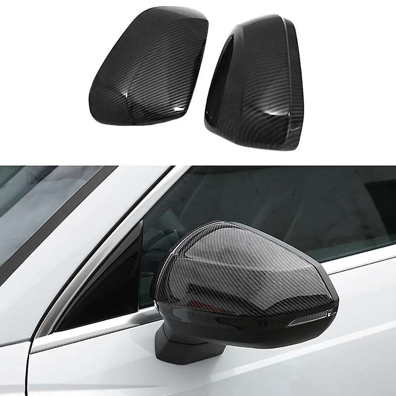for  Q3 2019 2Pcs ABS Carbon Fiber Car Side Door Rearview Mirror Protect Frame Cover Trim Accessorie