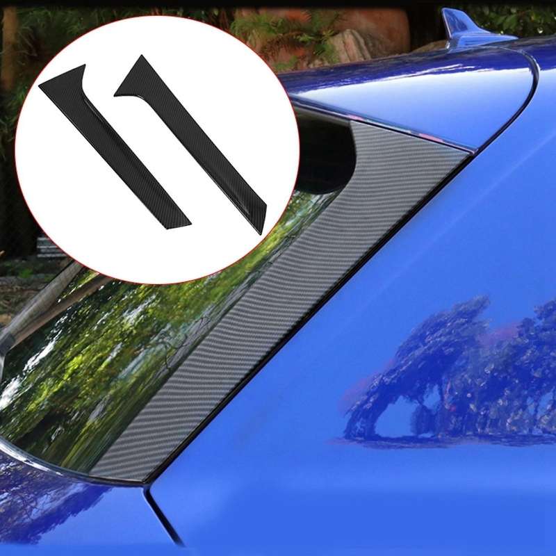 for  Q5 L Q5L 2018-2020 ABS Carbon Fiber Rear Window Spoiler Cover Trim Pillar Posts Molding Decorat
