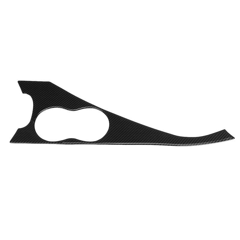 for Q50 2014-2019 Real Carbon Fiber Car Front Center Console Water Cup Holder Cover Trim