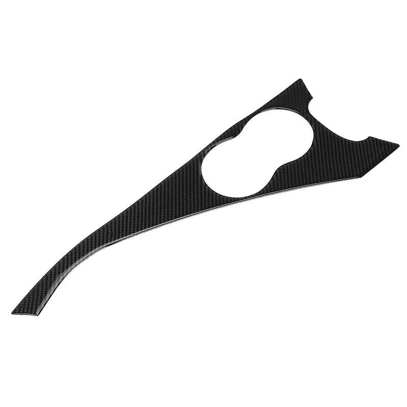 for Q50 2014-2019 Real Carbon Fiber Car Front Center Console Water Cup Holder Cover Trim