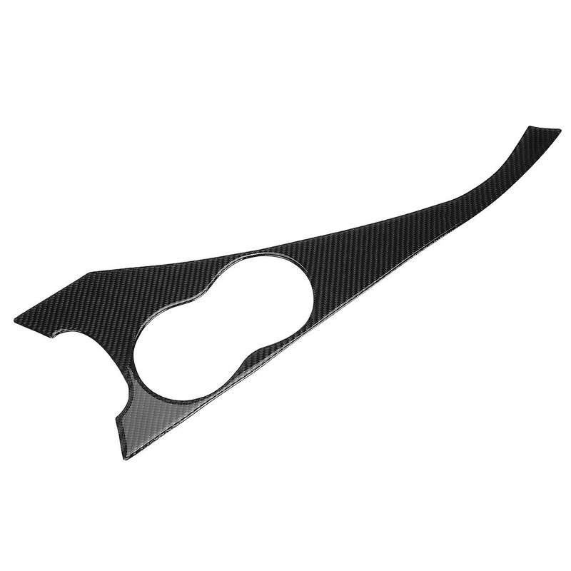 for Q50 2014-2019 Real Carbon Fiber Car Front Center Console Water Cup Holder Cover Trim