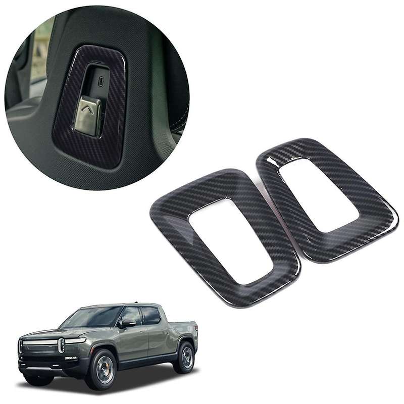 for R1T R1S 2022 2023 2024 Seat Hook Cover Decorative Panel Frame Trim Carbon Fiber