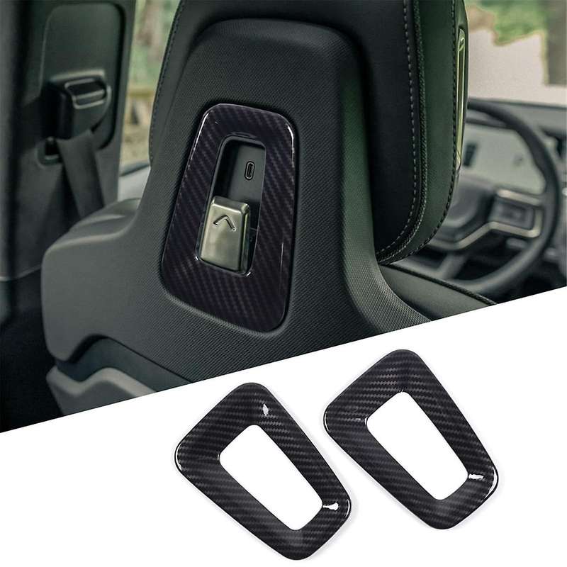 for R1T R1S 2022 2023 2024 Seat Hook Cover Decorative Panel Frame Trim Carbon Fiber