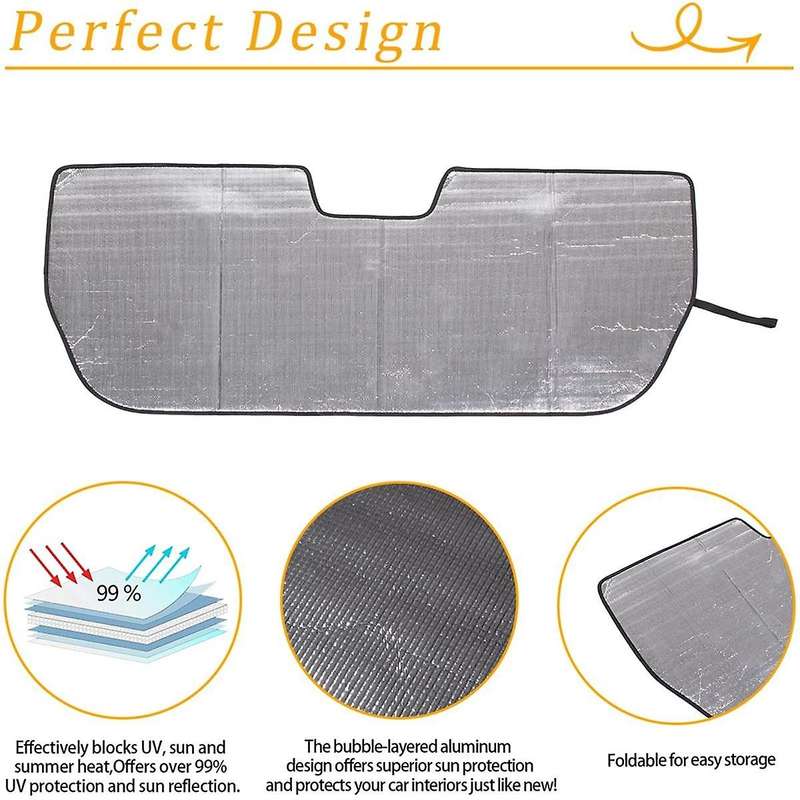 for R1T 2022 2023 Front Windshield Sun Shade, Sun Visor Protector Blocks UV Rays Foldable Interior