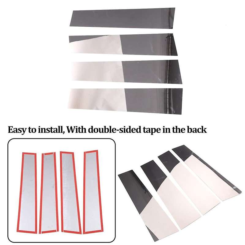 for R1t 2022 2023 Car Door B Pillar Trim Molding Window Cover Trim Stickers Accessories Stainless St