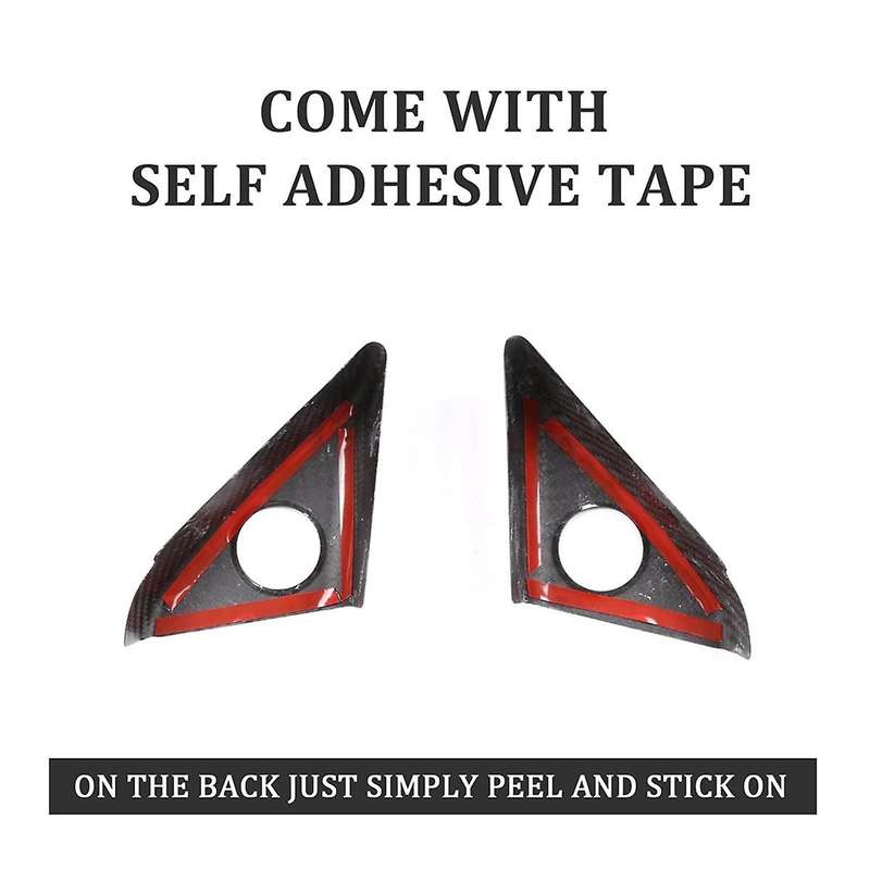 for R35 2008-2016 Dry Carbon Fiber Car Door A Pillar Speaker Cover Frame Trim Interior Accessories