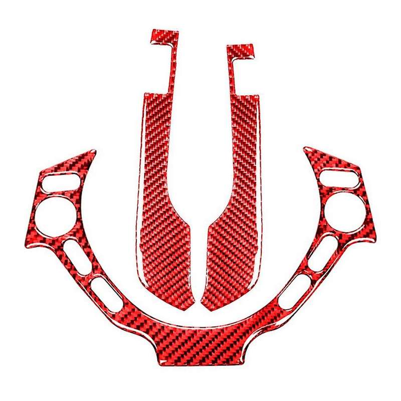 for R35 2009-2015 Carbon Fiber Steering Wheel Switch Button Panel Sticker Speedometer Side Cover Tri