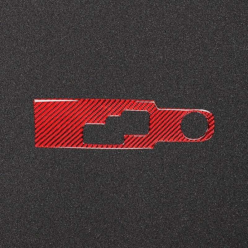 for R35 2009-2015 Carbon Fiber Transmission Console Panel Sticker Gear Shift Frame Cover Trim Red