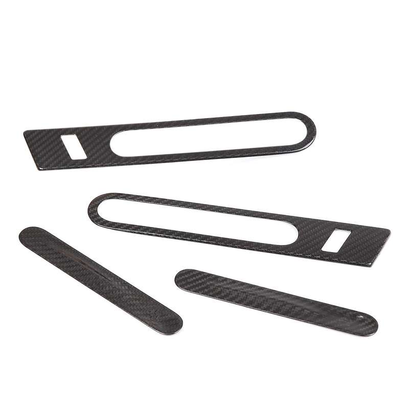 for R35 GTR 2006-2018 Real Carbon Fiber Outer Door Handle Cover Glossy Finish Pull Surround Interio