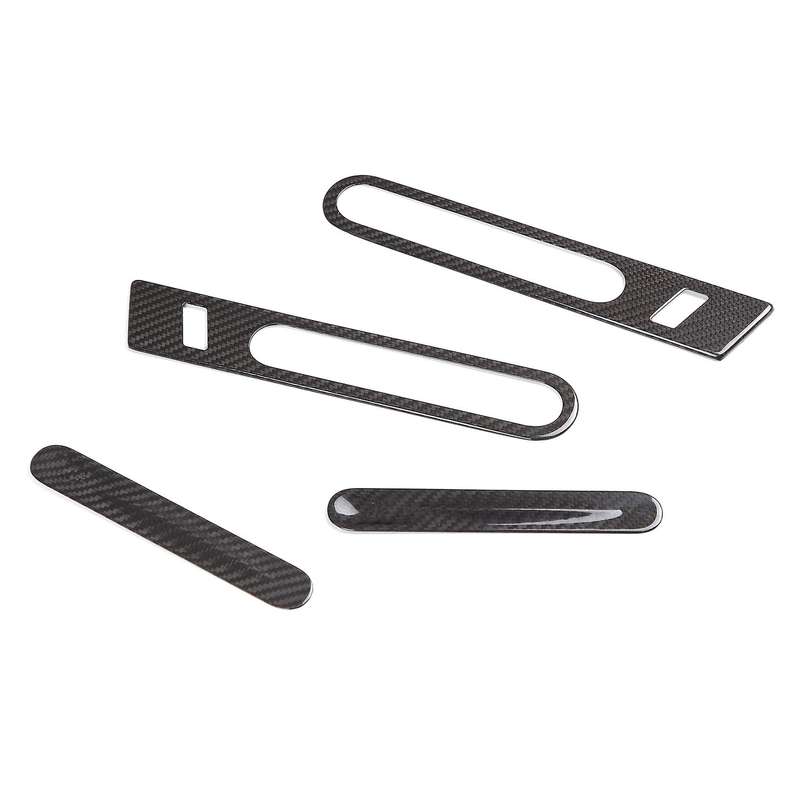 for R35 GTR 2006-2018 Real Carbon Fiber Outer Door Handle Cover Glossy Finish Pull Surround Interio
