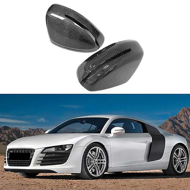 for  R8 2007-2012 Carbon Fiber Racing Rearview Mirror Covers Caps Mirror Housing Protection