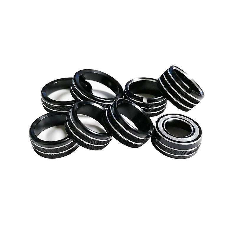 for Radio AC Knobs Air Conditioner Switch Button for 2014-2018 , Aluminum Alloy, Black 8Pcs