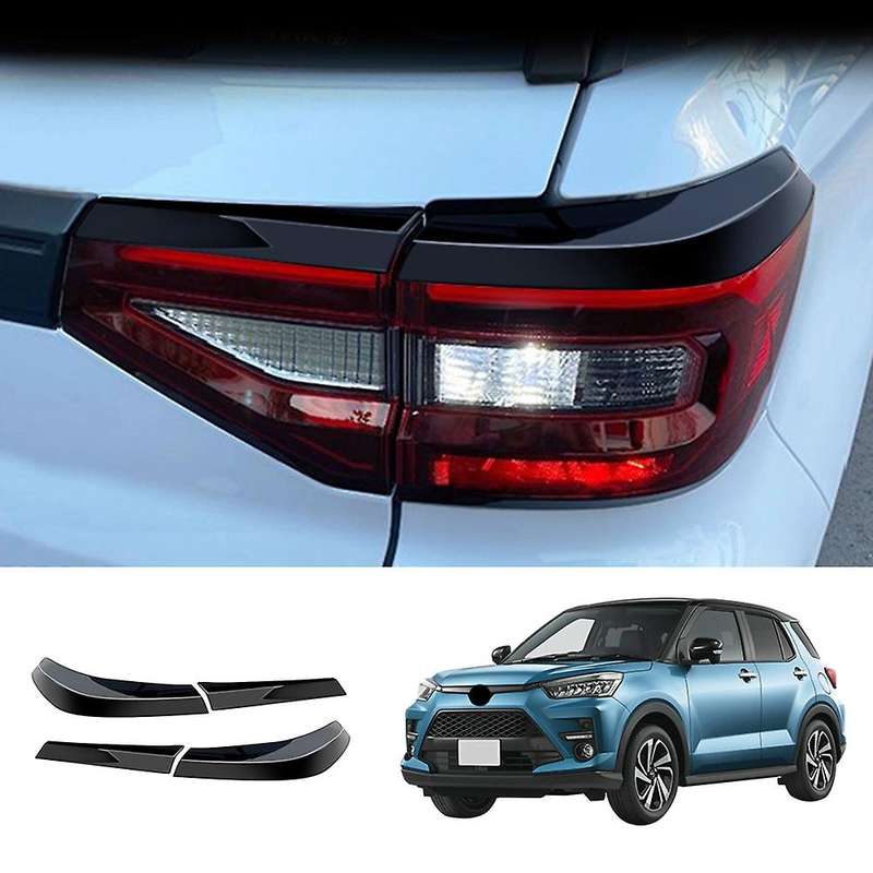 for Raize 200 Series Car Tail Light Eyebrow Cover Decorative Trim Bright Black